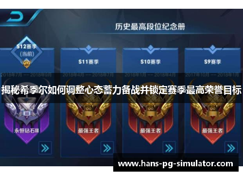 揭秘希季尔如何调整心态蓄力备战并锁定赛季最高荣誉目标